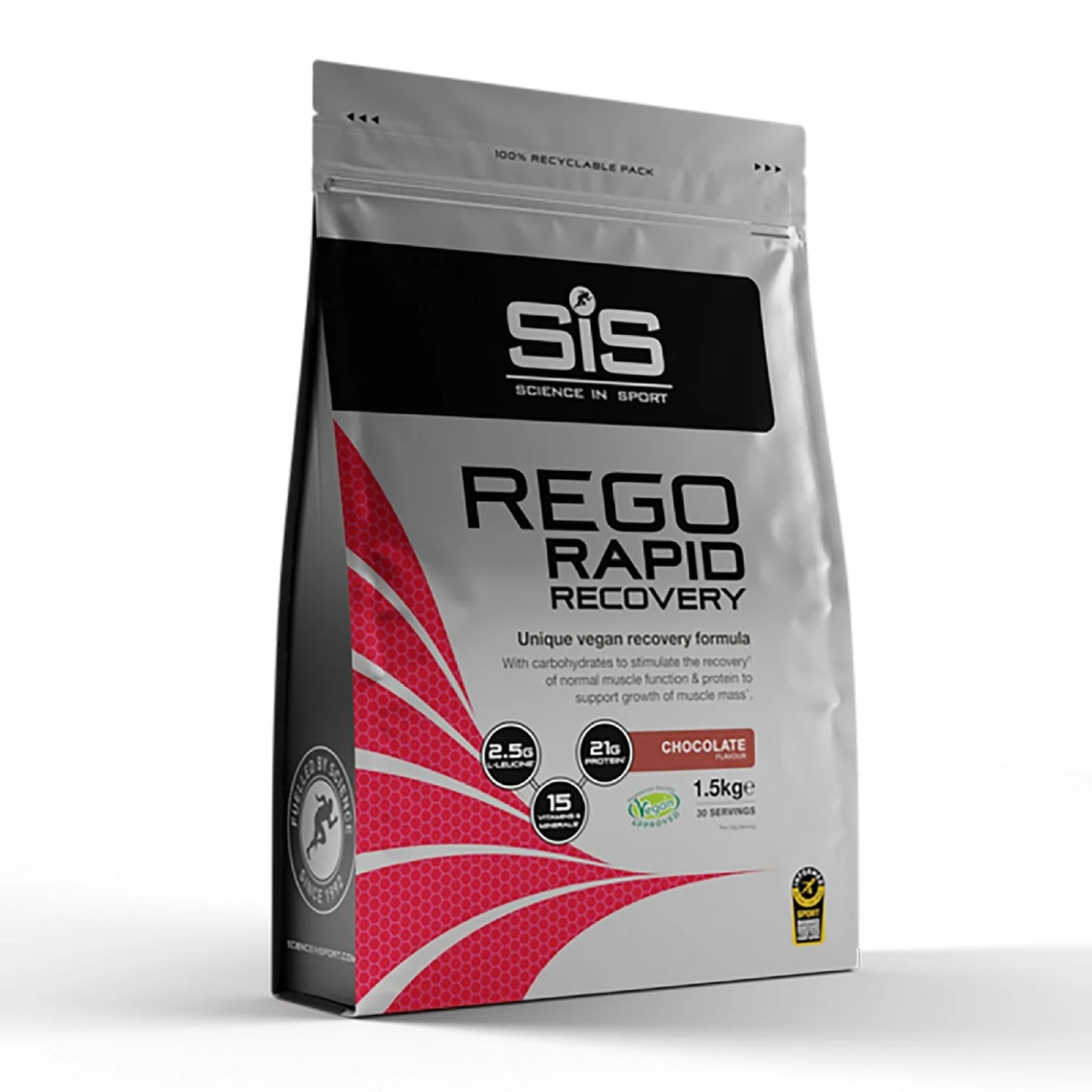 SIS REGO RAPID RECOVERY RESEALABLE POUCHE CHOCOLATE 1.5KG