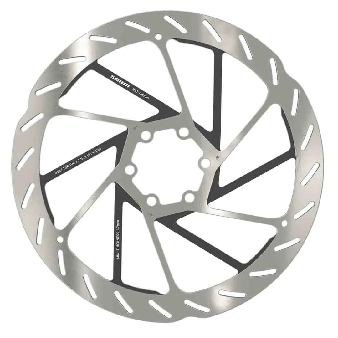 SRAM Rotor HS2 180mm 6-bolt (includes Steel rotor bolts) Rounded