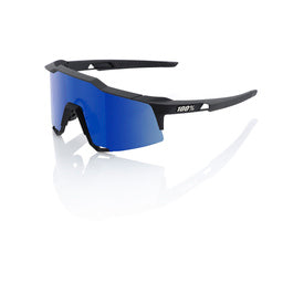 100% SPEEDCRAFT - Matte Black - HiPER Blue Mirror SUNGLASSES