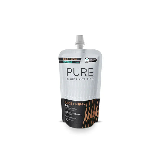 PURE Performance + Race Energy Gel 185g Pouch - Cola + Caffeine (Single Serving)